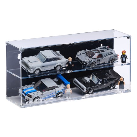 Wall mounted display case for 4x LEGO® Speed Champions Cars (2x2)