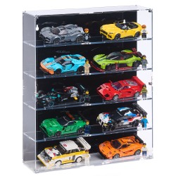 Wall mounted display case for 10x LEGO® Speed Champions Cars (5x2)