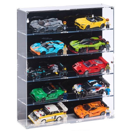 Wall mounted display case for 10x LEGO® Speed Champions Cars (5x2)