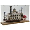 Display Case with wood for (21356) LEGO® Ideas: River Steamboat