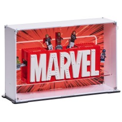 Display case for (76313) LEGO® Marvel Super Heroes: MARVEL Logo & Minifigures